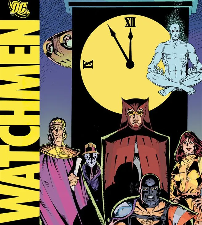 Watchmen comic book by Alan Moore.
